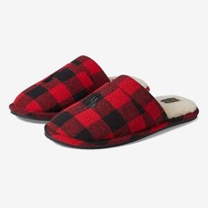 Polo Ralph Lauren Men M‎ 7-8 Irving Wool Scuff RED Plaid Slippers NWOT